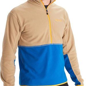 Marmot Men's Size Medium Rocklin 1/2 Zip Fleece Pullover Beige Blue NWT $70